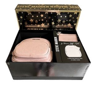NIB NWT STEVE MADDEN LIGHT PINK GIFT SET BACKPACK CREDIT CARD WALLET PURSE